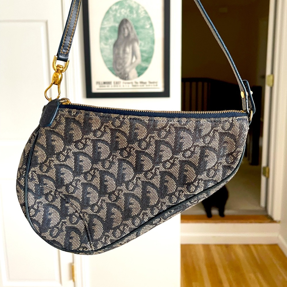 Y2K Vintage Saddle Bag Diorissimo Canvas Mini